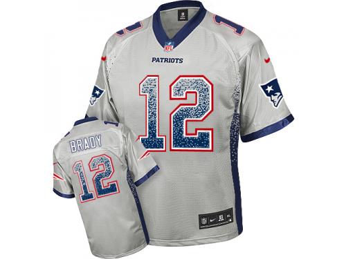 New England Patriots Tom Brady Youth Jersey - Grey Drift Fashion Nike NFL #12 Game