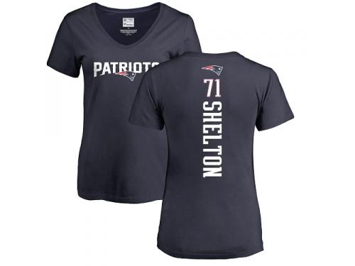 Nike Danny Shelton Ash Backer V-Neck Women's - NFL New England Patriots #71 T-Shirt