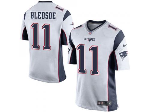 Nike Drew Bledsoe Game White Road Youth Jersey - NFL New England Patriots #11