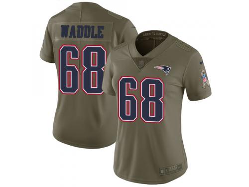 Nike LaAdrian Waddle Limited Olive Women's Jersey - NFL New England Patriots #68 2017 Salute to Service