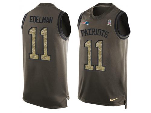 Nike Men NFL New England Patriots #11 Julian Edelman Olive Salute To Service Tank Top