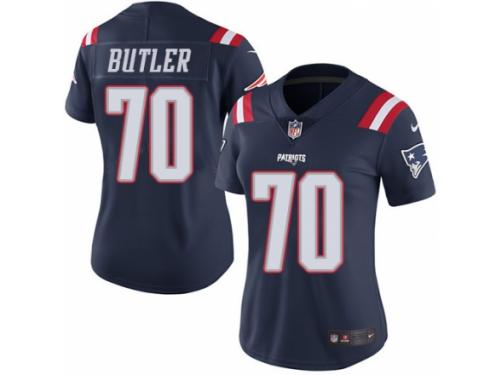 Women Nike New England Patriots #70 Adam Butler Limited Navy Blue Rush Vapor Untouchable NFL Jersey