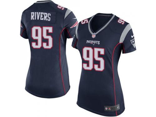 Women's Game Derek Rivers #95 Nike Navy Blue Home Jersey - NFL New England Patriots