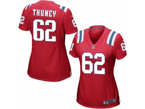 Women's Nike New England Patriots #62 Joe Thuney Red Alternate NFL Jersey