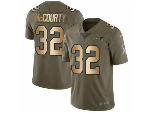 Youth Nike New England Patriots #32 Devin McCourty Limited Olive/Gold 2017 Salute to Service NFL Jersey