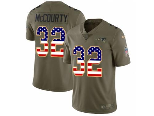 Youth Nike New England Patriots #32 Devin McCourty Limited Olive/USA Flag 2017 Salute to Service NFL Jersey