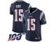 #15 Limited N'Keal Harry Navy Blue Football Home Youth Jersey New England Patriots Vapor Untouchable 100th Season