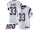 #33 Limited Joejuan Williams White Football Road Men's Jersey New England Patriots Vapor Untouchable 100th Season