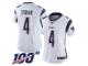 #4 Limited Jarrett Stidham White Football Road Women's Jersey New England Patriots Vapor Untouchable 100th Season