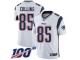 #85 Limited Jamie Collins White Football Road Youth Jersey New England Patriots Vapor Untouchable 100th Season