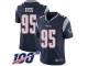 #95 Limited Derek Rivers Navy Blue Football Home Men's Jersey New England Patriots Vapor Untouchable 100th Season