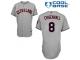 Grey Lonnie Chisenhall Men #8 Majestic MLB Cleveland Indians Cool Base Road Jersey