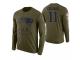 Men New England Patriots #11 Julian Edelman 2018 Salute to Service Long Sleeve Olive T-Shirt