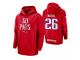 Men New England Patriots #26 Sony Michel Red Sideline Local Lockup Pullover Hoodie