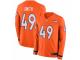 Men Nike Denver Broncos #49 Dennis Smith Limited Orange Therma Long Sleeve NFL Jersey