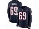 Men Nike New England Patriots #69 Shaq Mason Limited Navy Blue Therma Long Sleeve NFL Jersey
