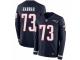 Men Nike New England Patriots #73 John Hannah Limited Navy Blue Therma Long Sleeve NFL Jersey