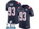 Men Nike New England Patriots #93 Lawrence Guy Limited Navy Blue Rush Vapor Untouchable Super Bowl LII NFL Jersey