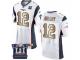 Men's Nike New England Patriots #12 Tom Brady Elite White Gold Super Bowl LI Champions NFL Jersey