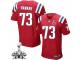 Men's Nike New England Patriots #73 John Hannah Elite Red Alternate Super Bowl XLIX NFL Jersey