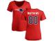 Nike Jordan Matthews Red Name & Number Logo Slim Fit Women's - NFL New England Patriots #80 T-Shirt