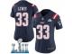 Women Nike New England Patriots #33 Dion Lewis Limited Navy Blue Rush Vapor Untouchable Super Bowl LII NFL Jersey