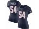 Women Nike New England Patriots #54 Tedy Bruschi Navy Blue Rush Pride Name & Number T-Shirt