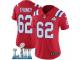 Women Nike New England Patriots #62 Joe Thuney Red Alternate Vapor Untouchable Limited Player Super Bowl LII NFL Jersey