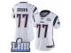 Women Nike New England Patriots #77 Trent Brown White Vapor Untouchable Limited Player Super Bowl LIII Bound NFL Jersey