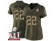 Women's Nike New England Patriots #22 Justin Coleman Limited Green Salute to Service Super Bowl LI 51 NFL Jersey