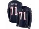 Youth Nike New England Patriots #71 Danny Shelton Limited Navy Blue Therma Long Sleeve NFL Jersey